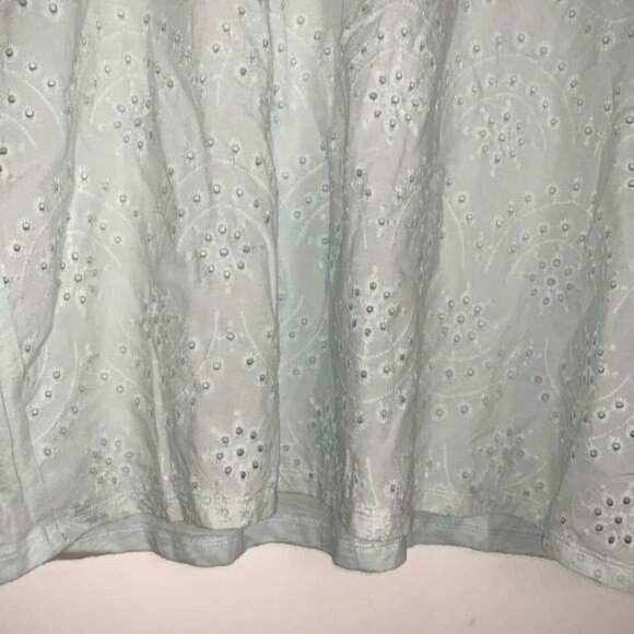 Old Navy Womens Eyelet Embroidered Mint Green Short Sleeve Top Size XL - Picture 4 of 8